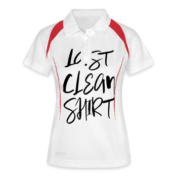Last clean Shirt Letztes sauberes Shirt Sprüche - Frauen Polo atmungsaktiv - Weiß/Rot - Vorne