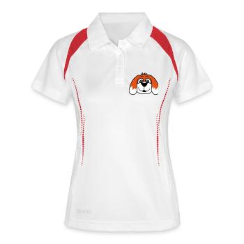 Dog Face Small Happy Puppy Pet - Women's Polo breathable - white/red - Front
