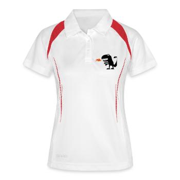 Drache - Frauen Polo atmungsaktiv - Weiß/Rot - Vorne