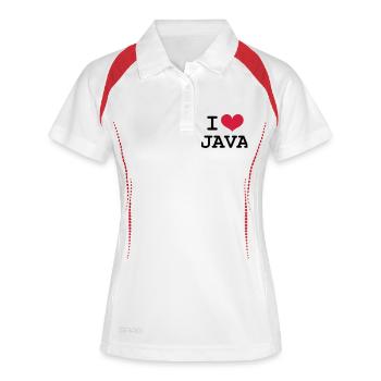 I Love Java [Developer / Geek] - Frauen Polo atmungsaktiv - Weiß/Rot - Vorne
