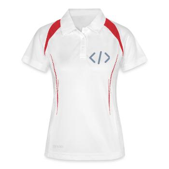 Code / Html - Frauen Polo atmungsaktiv - Weiß/Rot - Vorne