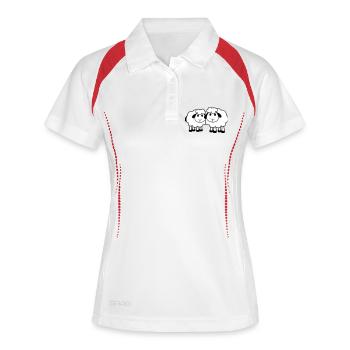 Deux Moutons Amis Équipe Équipage Mignon Petit Bébé Cher - Polo respirant Femme - blanc/rouge - Devant