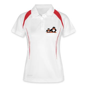 Penguin Deux Amis 2 Équipe Big Brother En Colère - Polo respirant Femme - blanc/rouge - Devant