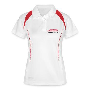 wenn du mal Probleme brauchst ich bin für Dich da - Frauen Polo atmungsaktiv - Weiß/Rot - Vorne