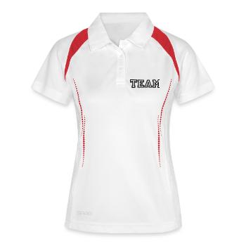 Équipe - Polo respirant Femme - blanc/rouge - Devant