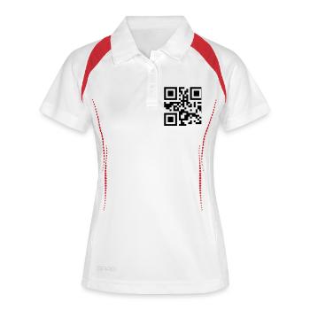 Single Barcode - Frauen Polo atmungsaktiv - Weiß/Rot - Vorne