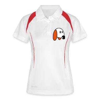 Visage de chien Petit Tête d’animal de compagnie Mignon - Polo respirant Femme - blanc/rouge - Devant