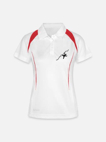 Klettern berg design - Frauen Polo atmungsaktiv - Weiß/Rot