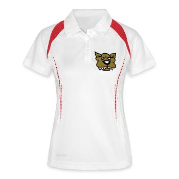 Chien, Monstre, Maléfique, Dangereux, Loup, Dents acérées - Polo respirant Femme - blanc/rouge - Devant