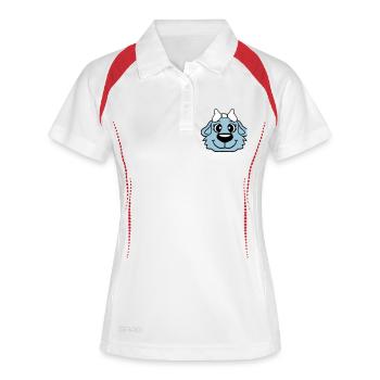 chien visage fille mignon arc femme femme - Polo respirant Femme - blanc/rouge - Devant