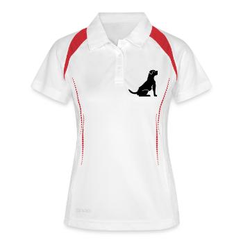 Hund - Hundeliebhaber - Frauen Polo atmungsaktiv - Weiß/Rot - Vorne