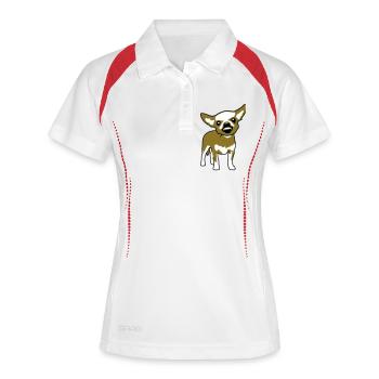 Chihuahua Little Dog Nasty Crunch Annoying Anger - Women's Polo breathable - white/red - Front
