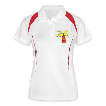 Palm Tree Island Tree Beach Holiday Coconut Sea Cool - Women's Polo breathable - white/red - Front