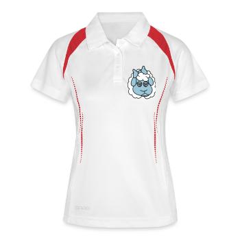 Sheep Girl Woman Face Female Pretty Tired - Women's Polo breathable - white/red - Front