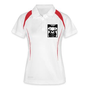 goldrausch fashion the gorilla - Frauen Polo atmungsaktiv - Weiß/Rot - Vorne