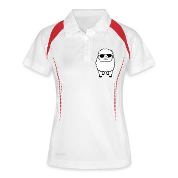 Sheep Sunglasses Party Sheep Lamb Cute Cool - Women's Polo breathable - white/red - Front