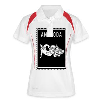 Anggoda - Wayang - Frauen Polo atmungsaktiv - Weiß/Rot - Vorne