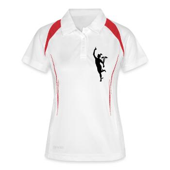 hermes gott griechische mythologie olympus bote - Frauen Polo atmungsaktiv - Weiß/Rot - Vorne