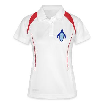 Pingouin mignon Antarctique pôle sud zoo animal oiseau cool - Polo respirant Femme - blanc/rouge - Devant