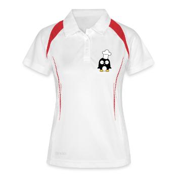 Penguin Kitchen Chef Hat Cuisine - Polo respirant Femme - blanc/rouge - Devant
