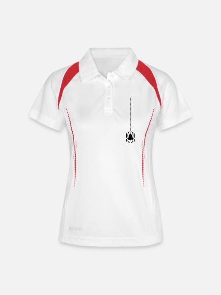 Spider - Frauen Polo atmungsaktiv - Weiß/Rot