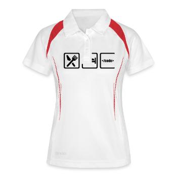 Programmierer - Frauen Polo atmungsaktiv - Weiß/Rot - Vorne