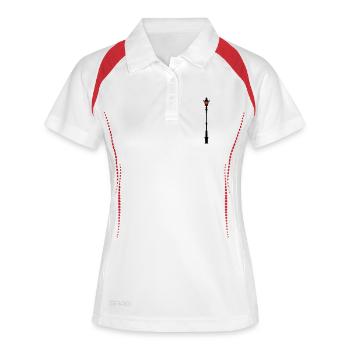 Laterne - Frauen Polo atmungsaktiv - Weiß/Rot - Vorne