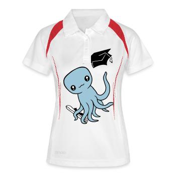 Octopus High School Graduation Passed College - Polo respirant Femme - blanc/rouge - Devant