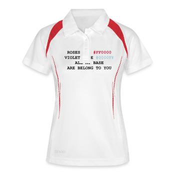 NERD HUMOR: Liebesbrief - Frauen Polo atmungsaktiv - Weiß/Rot - Vorne