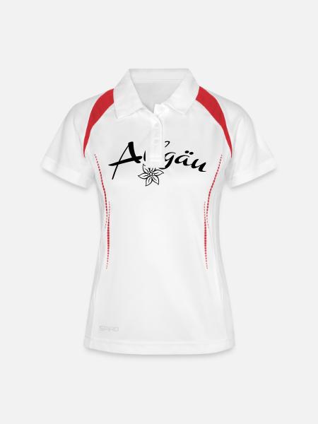 Allgäu - Frauen Polo atmungsaktiv - Weiß/Rot