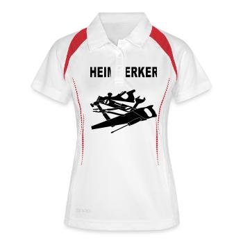 heimwerker - Frauen Polo atmungsaktiv - Weiß/Rot - Vorne