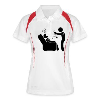 Hypnose - Hypnotisch - Frauen Polo atmungsaktiv - Weiß/Rot - Vorne