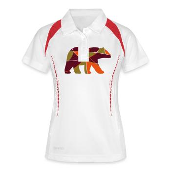 color bear - Frauen Polo atmungsaktiv - Weiß/Rot - Vorne