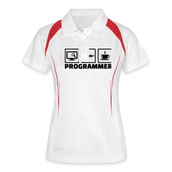 Programmierer - Frauen Polo atmungsaktiv - Weiß/Rot - Vorne