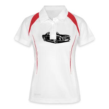 P1800 The Saint - Frauen Polo atmungsaktiv - Weiß/Rot - Vorne
