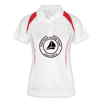 Full Force Sailing neutral - Frauen Polo atmungsaktiv - Weiß/Rot - Vorne