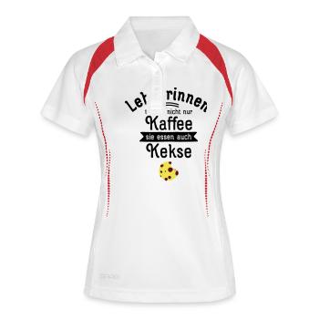 Lehrerinnen Trinken Nicht Nur Kaffee... - Frauen Polo atmungsaktiv - Weiß/Rot - Vorne