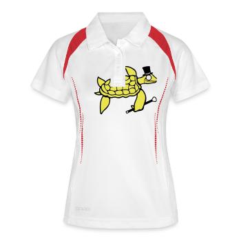 M. Tortue Sir Monocle Chapeau haut de forme Rich - Polo respirant Femme - blanc/rouge - Devant