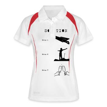 Teppich/Schaufel/Wein - Frauen Polo atmungsaktiv - Weiß/Rot - Vorne