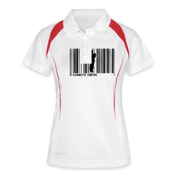 Klarinette barre1 Code - Frauen Polo atmungsaktiv - Weiß/Rot - Vorne