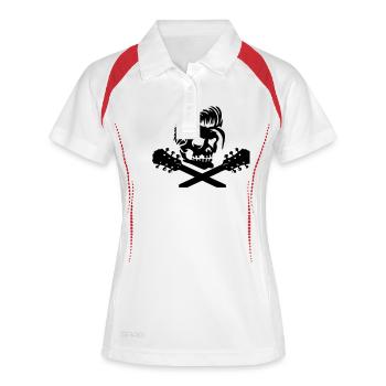 gitarre - Frauen Polo atmungsaktiv - Weiß/Rot - Vorne