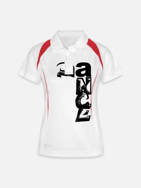 Dance (gross) - Frauen Polo atmungsaktiv - Weiß/Rot