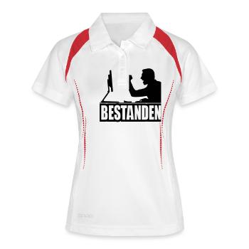 bestanden - Frauen Polo atmungsaktiv - Weiß/Rot - Vorne