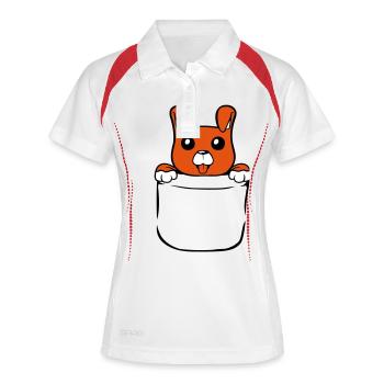 Chien Poitrine Sac Chemise Sac Voyage Sac - Polo respirant Femme - blanc/rouge - Devant