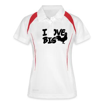 I Love Big Cocks - Frauen Polo atmungsaktiv - Weiß/Rot - Vorne
