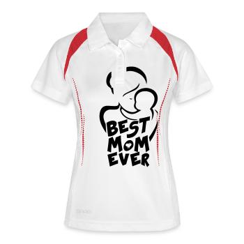 Beste Mutter, Mama Liebe - Frauen Polo atmungsaktiv - Weiß/Rot - Vorne