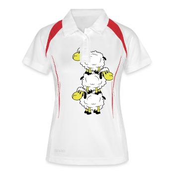 3 Sheep Tower Circus Acrobatics Three Artists Fun - Women's Polo breathable - white/red - Front