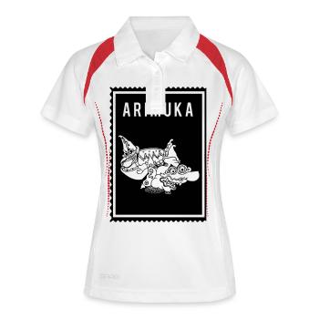 Arimuka - Wayang - Frauen Polo atmungsaktiv - Weiß/Rot - Vorne