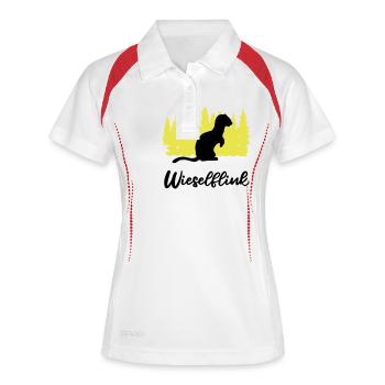 Immer Wieselflink unterwegs - Frauen Polo atmungsaktiv - Weiß/Rot - Vorne
