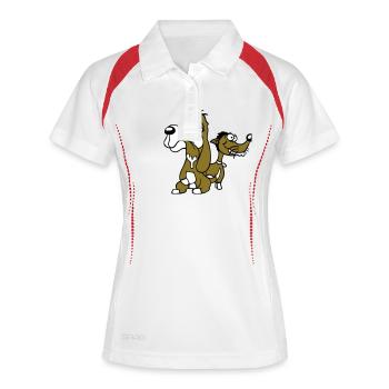 2 dogs team stupid two friends crew unhappy - Women's Polo breathable - white/red - Front